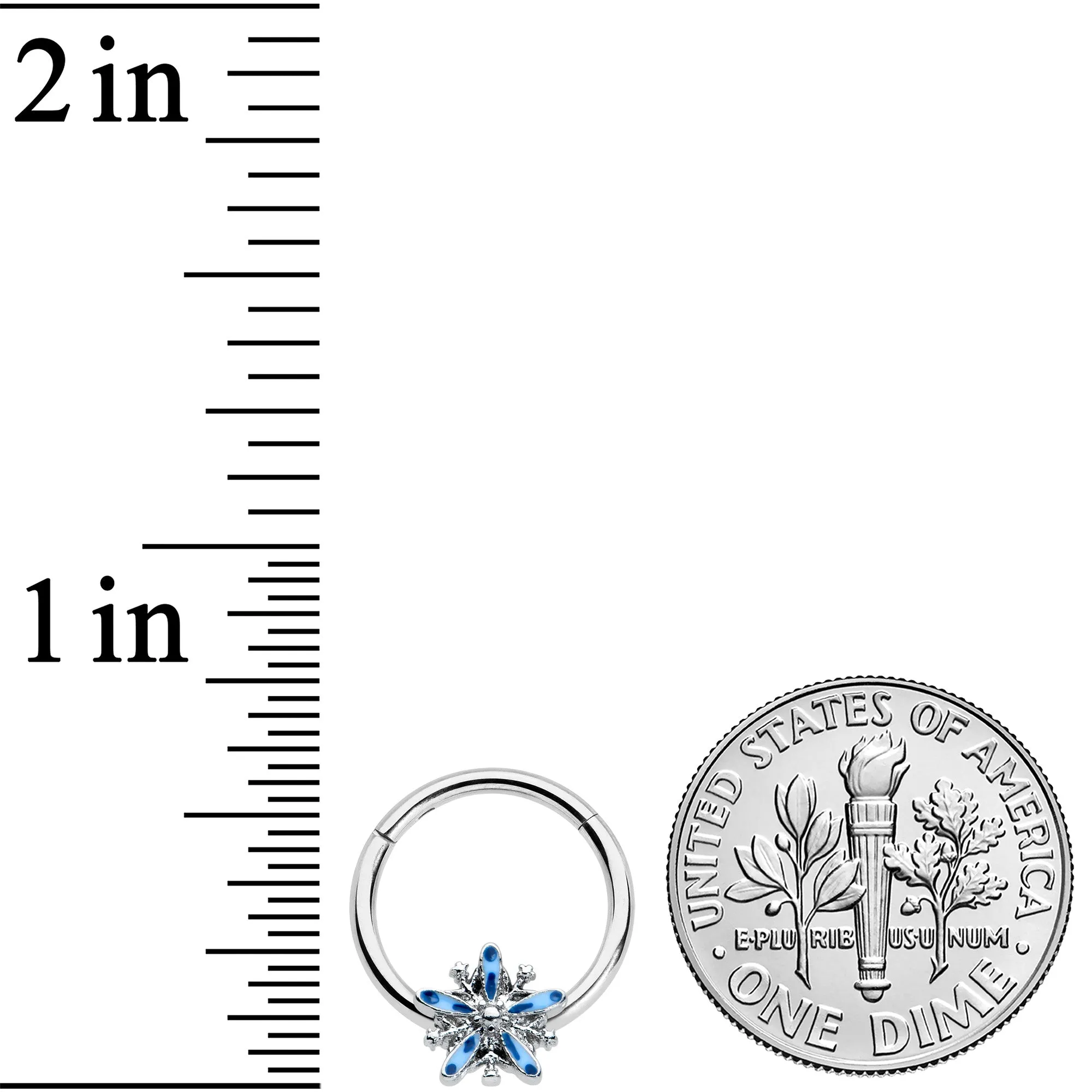 16 Gauge 3/8 Snowflake Blues Christmas Hinged Segment Ring