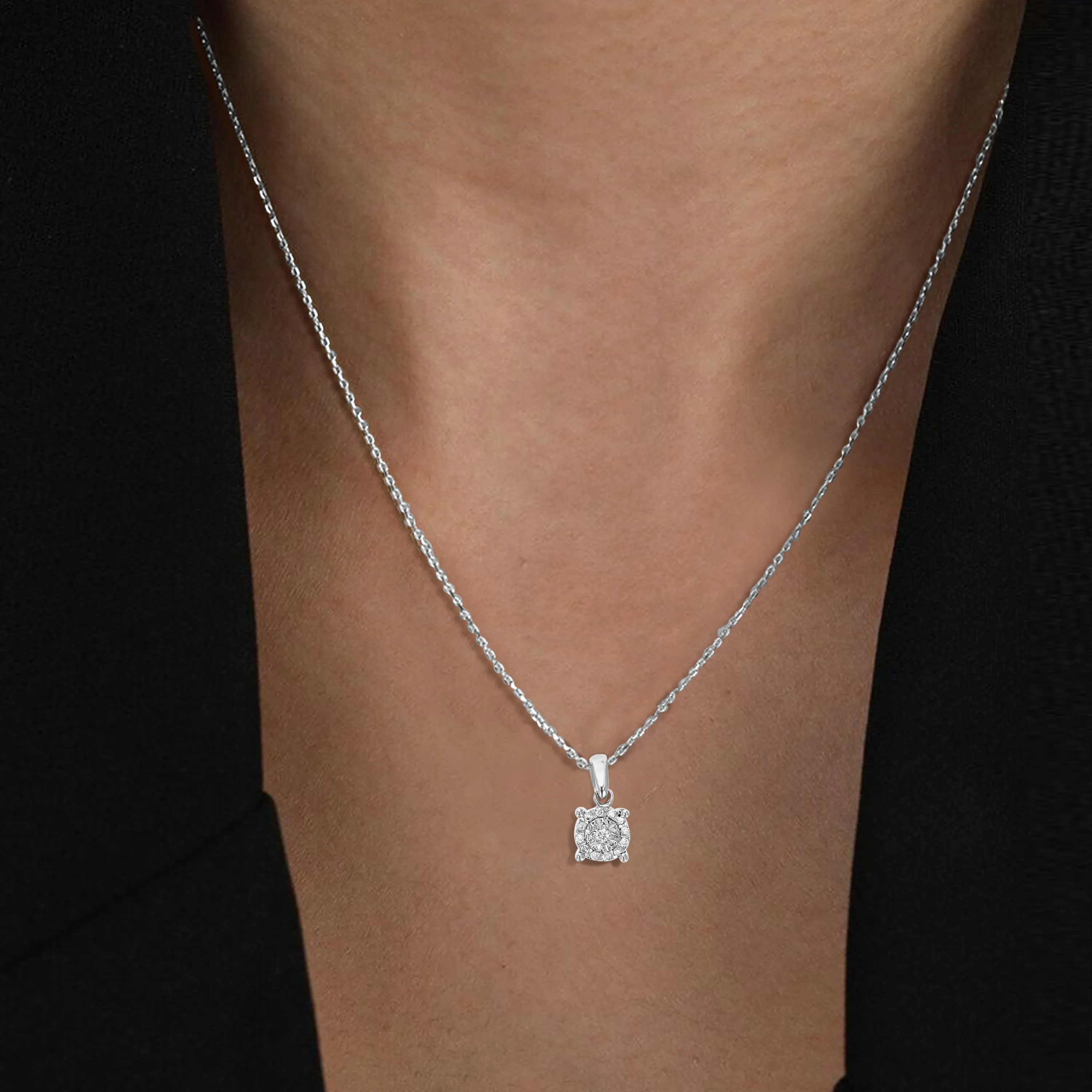 1/8 cttw Lab Grown Diamond Composite Pendant in Sterling Silver