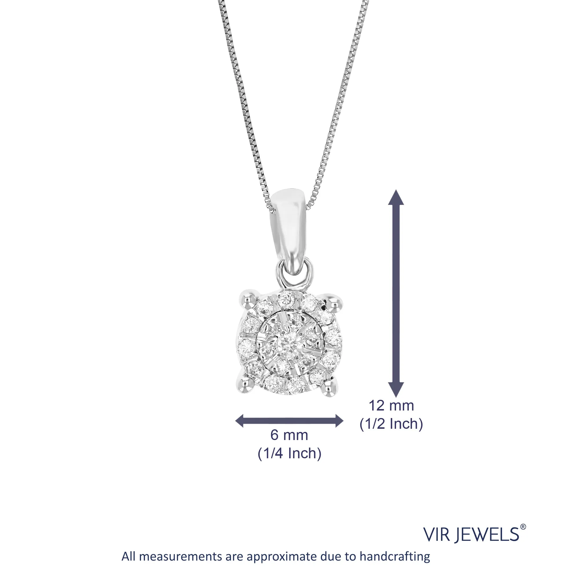 1/8 cttw Lab Grown Diamond Composite Pendant in Sterling Silver