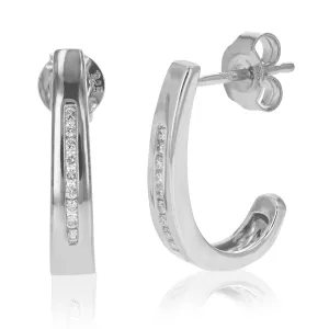 1/8 cttw Lab Grown Diamond Dangle Earrings in Sterling Silver