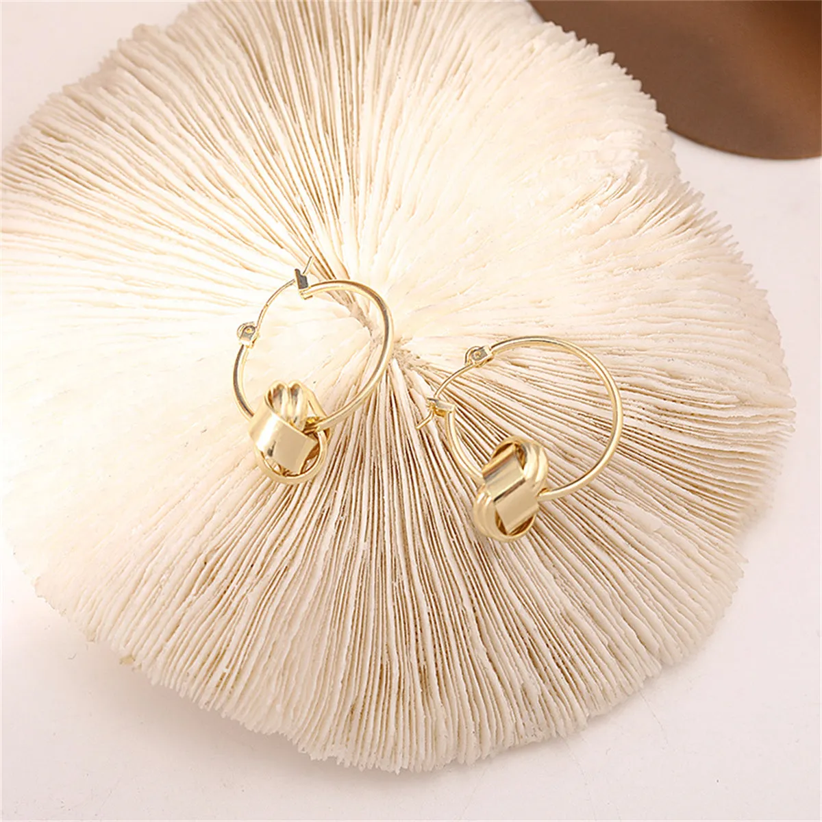 18K Gold-Plated Knot Huggie Earrings