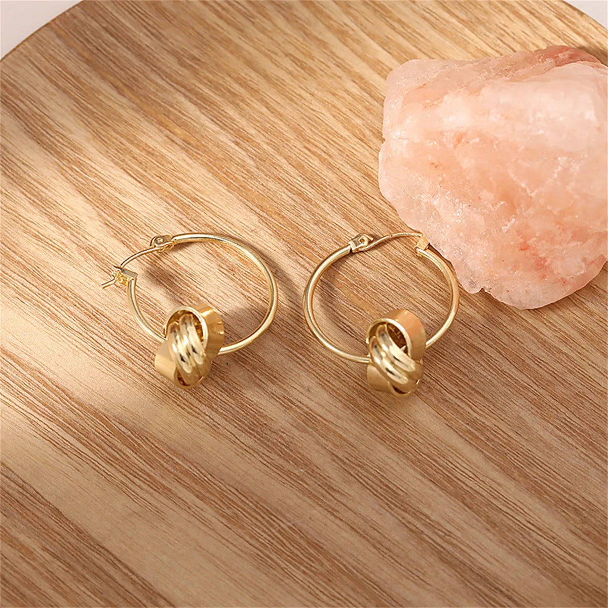 18K Gold-Plated Knot Huggie Earrings
