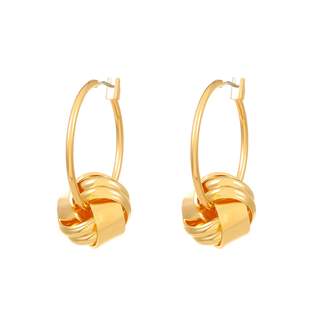 18K Gold-Plated Knot Huggie Earrings