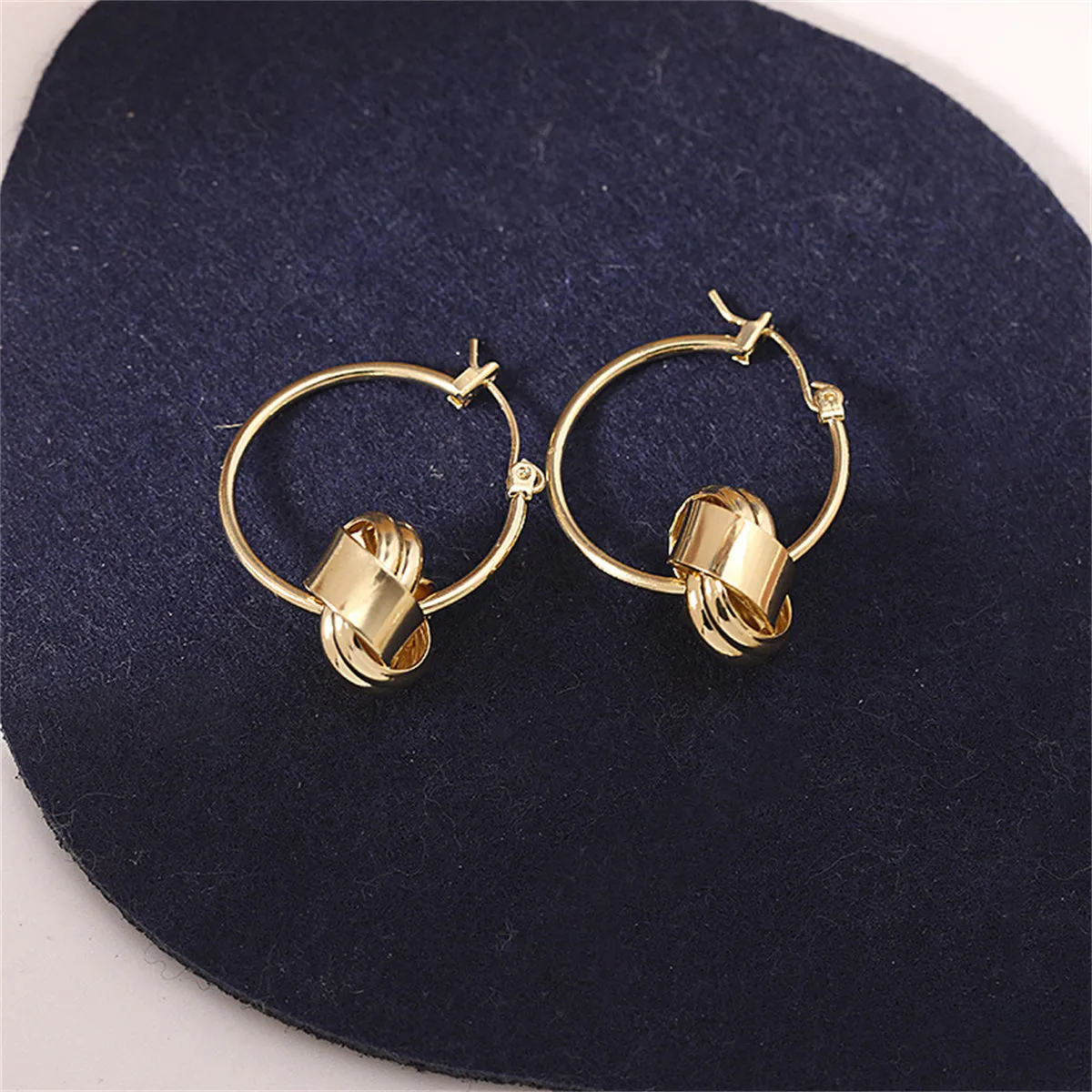 18K Gold-Plated Knot Huggie Earrings