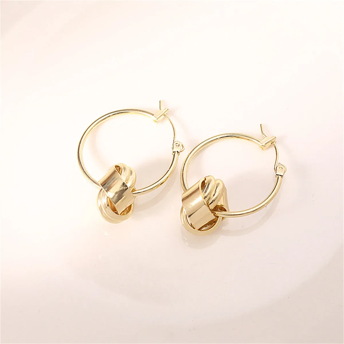 18K Gold-Plated Knot Huggie Earrings