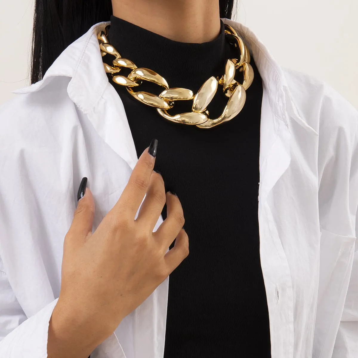 18K Gold-Plated Thick Knot Choker Necklace