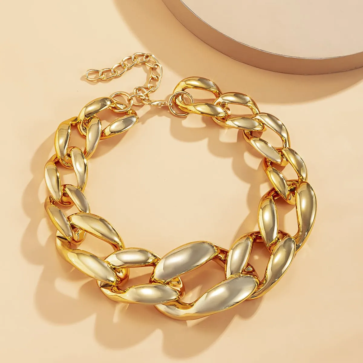 18K Gold-Plated Thick Knot Choker Necklace