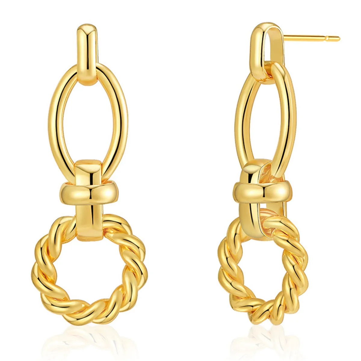 18K Gold-Plated Twine Circles Drop Earrings