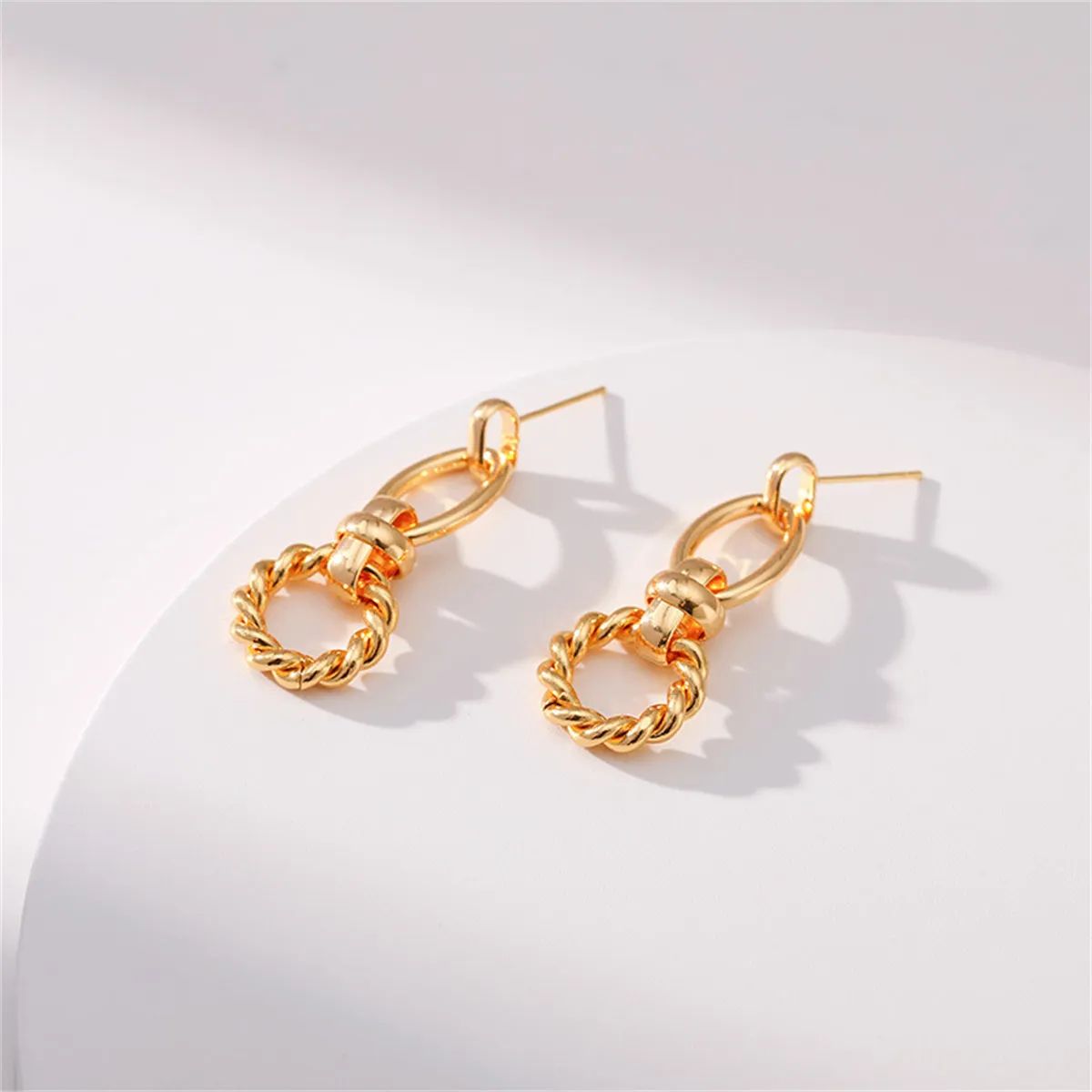 18K Gold-Plated Twine Circles Drop Earrings