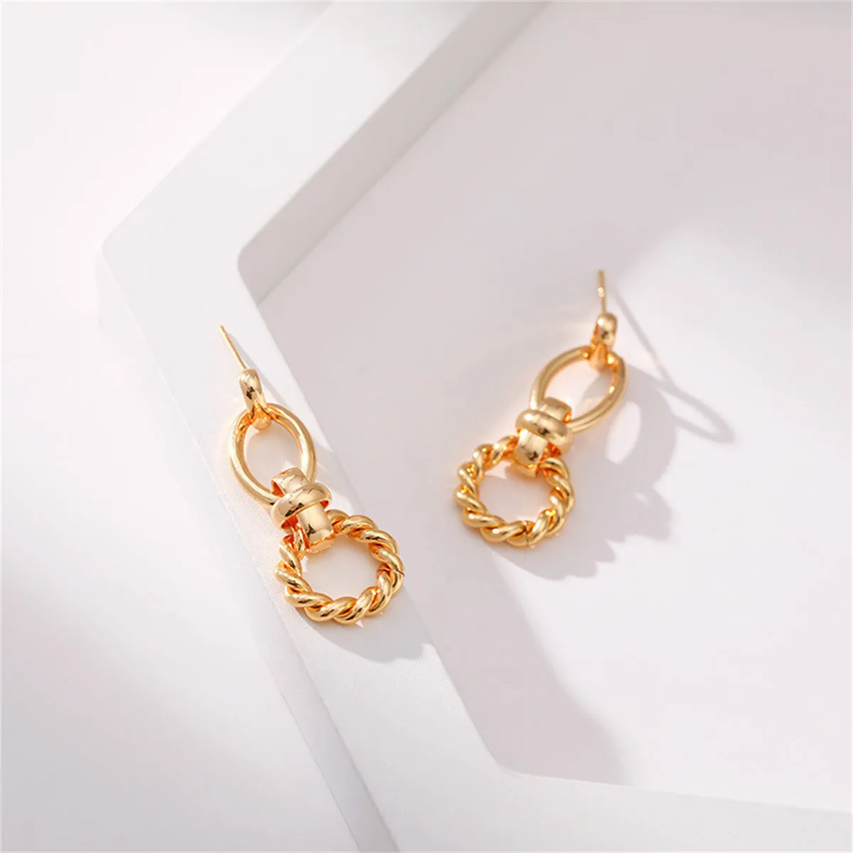 18K Gold-Plated Twine Circles Drop Earrings