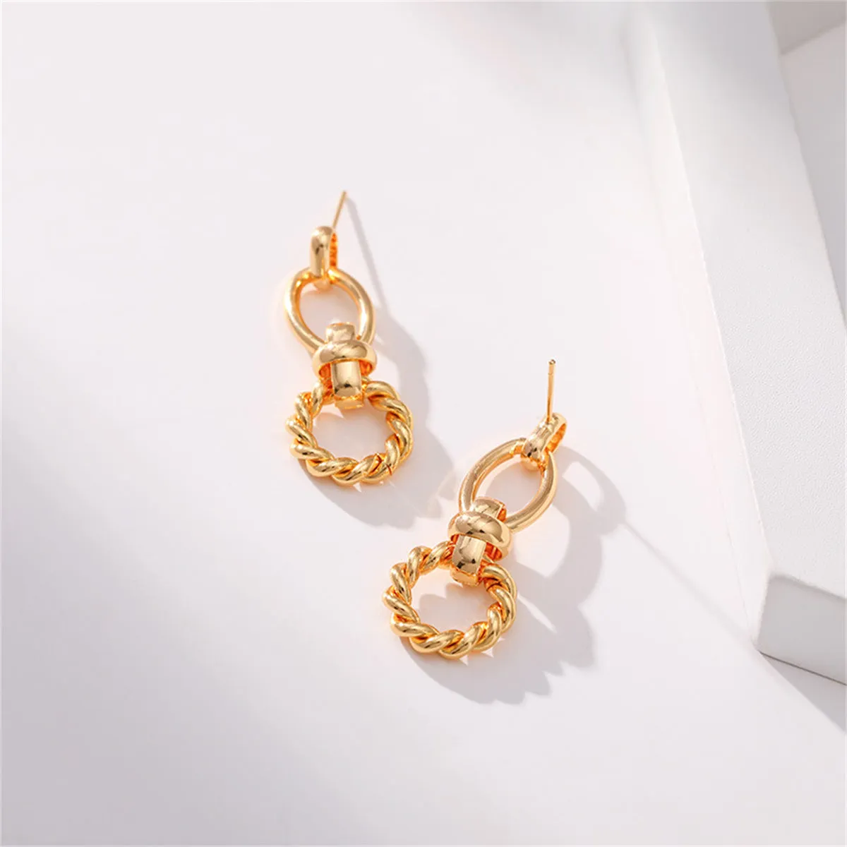 18K Gold-Plated Twine Circles Drop Earrings