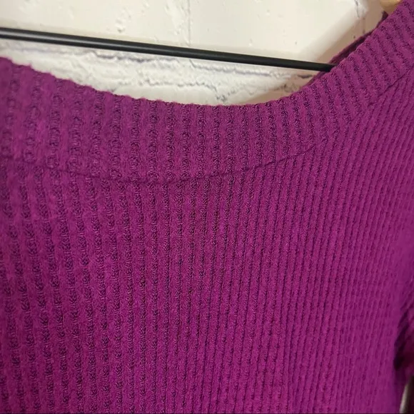 1.STATE Lattice V-back Waffle Weave Sweater Crushed Berry Size Extra Small NWT