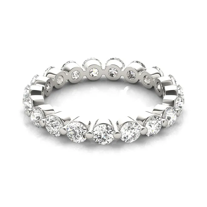 2.0 Carat Diamond Floating Eternity Band, Single Shared Prong