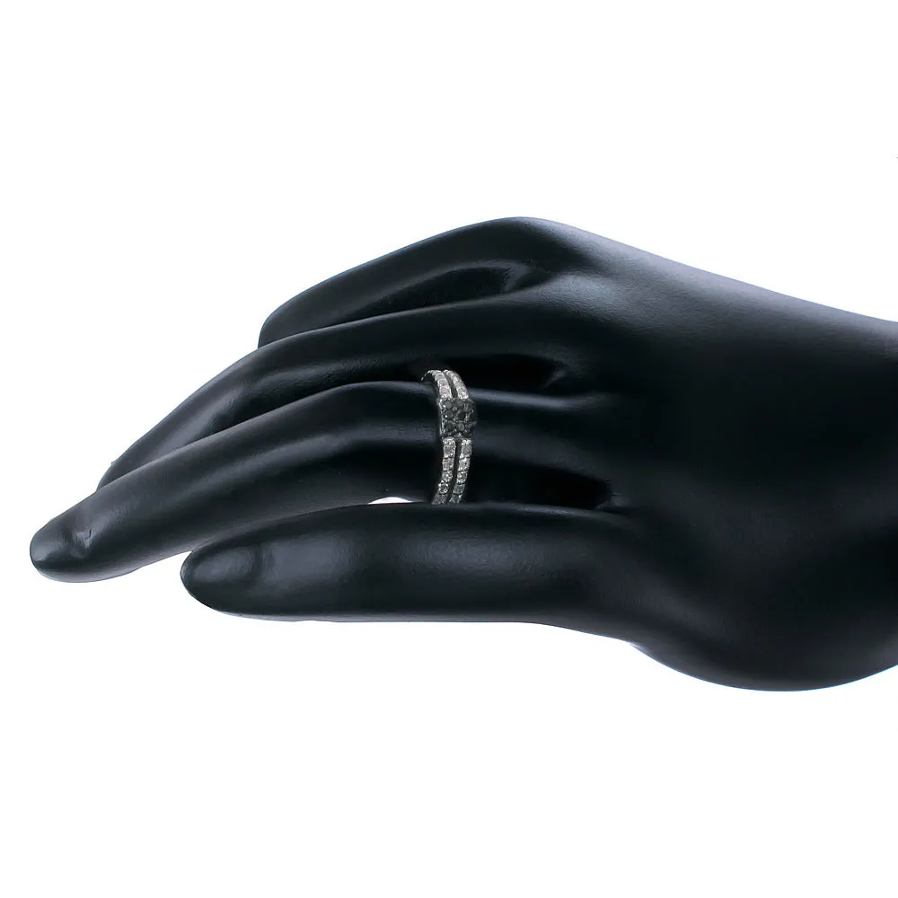 2/5 cttw Black and White Diamond Fashion Ring in Sterling Silver
