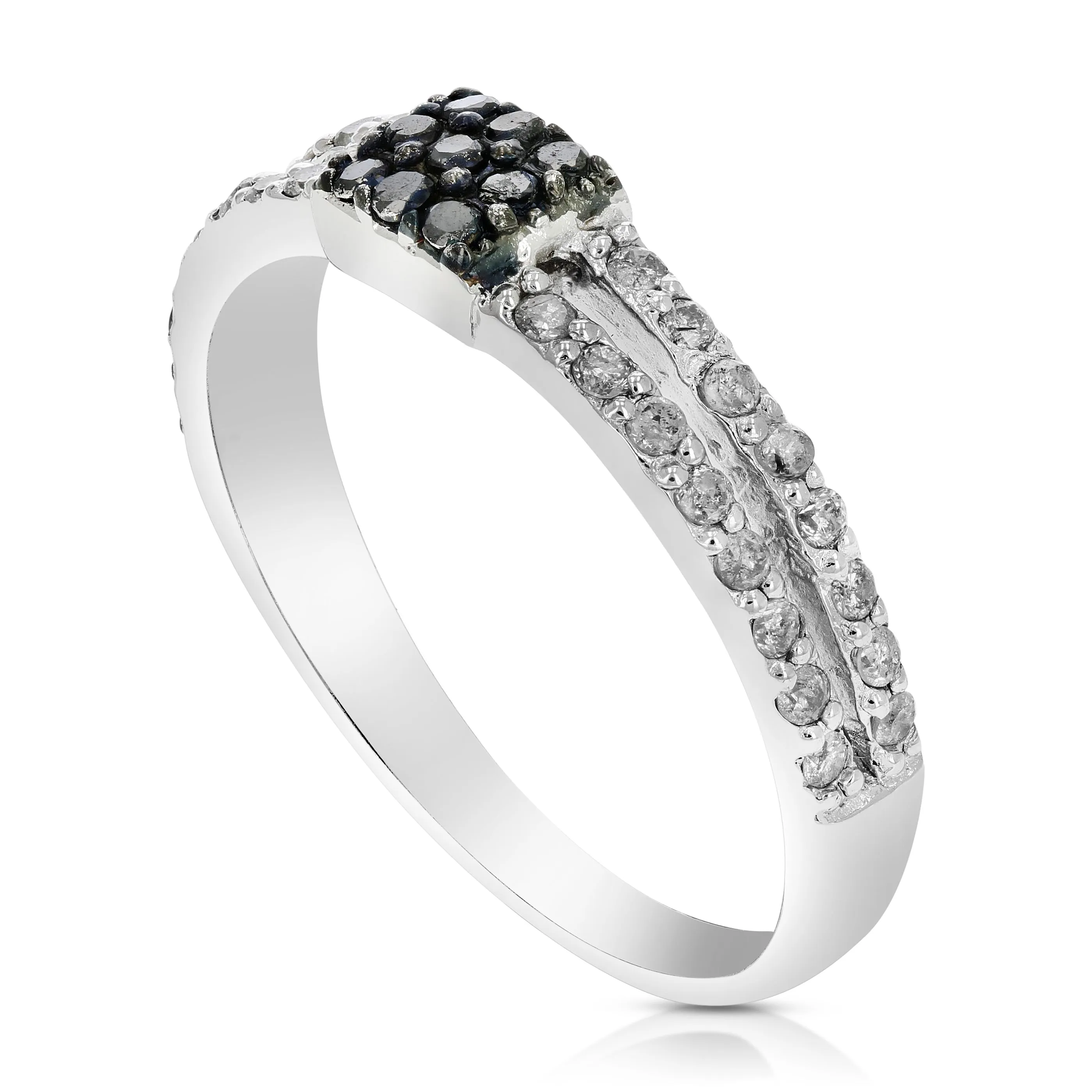 2/5 cttw Black and White Diamond Fashion Ring in Sterling Silver