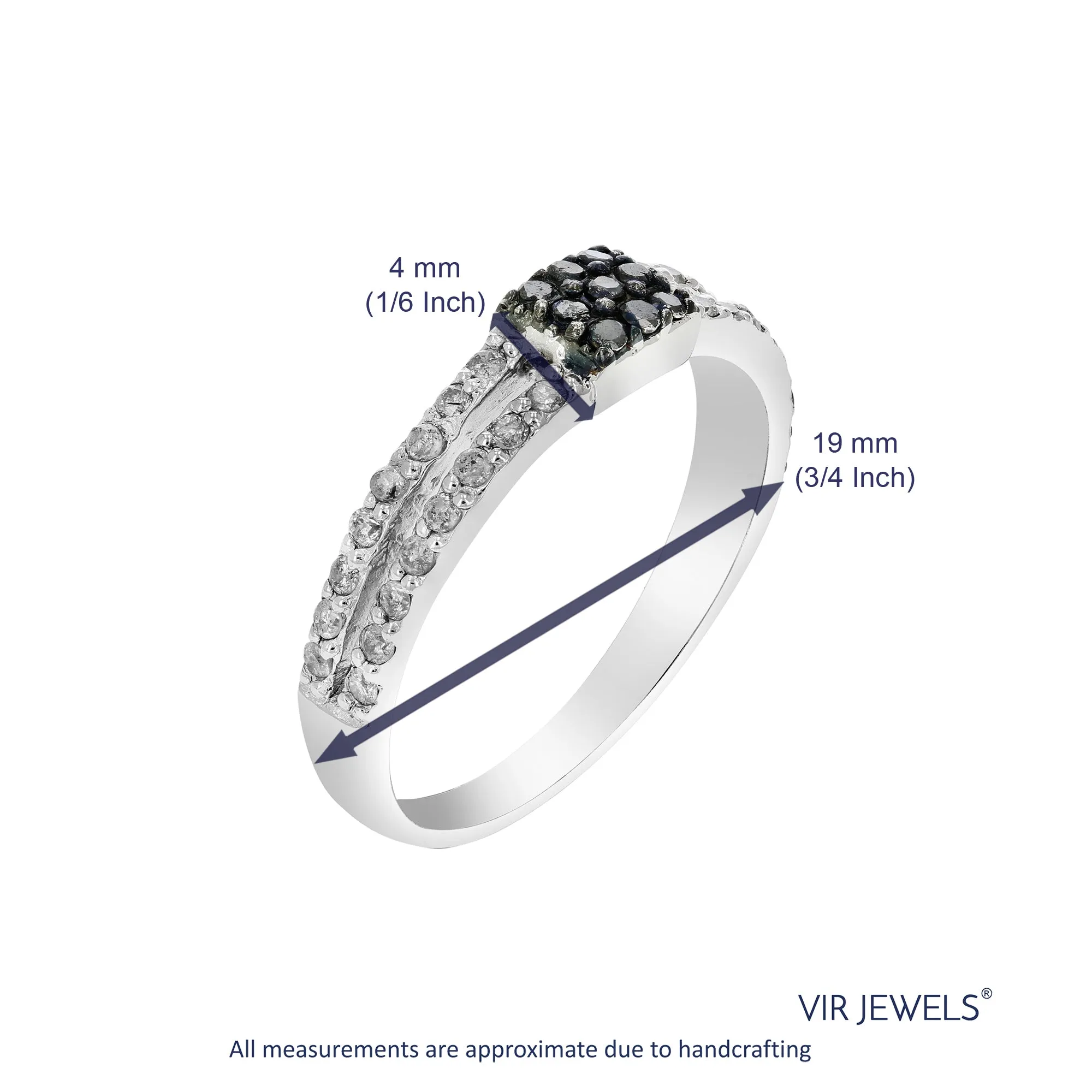 2/5 cttw Black and White Diamond Fashion Ring in Sterling Silver
