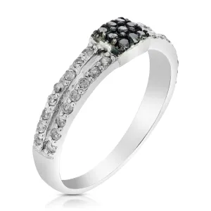 2/5 cttw Black and White Diamond Fashion Ring in Sterling Silver