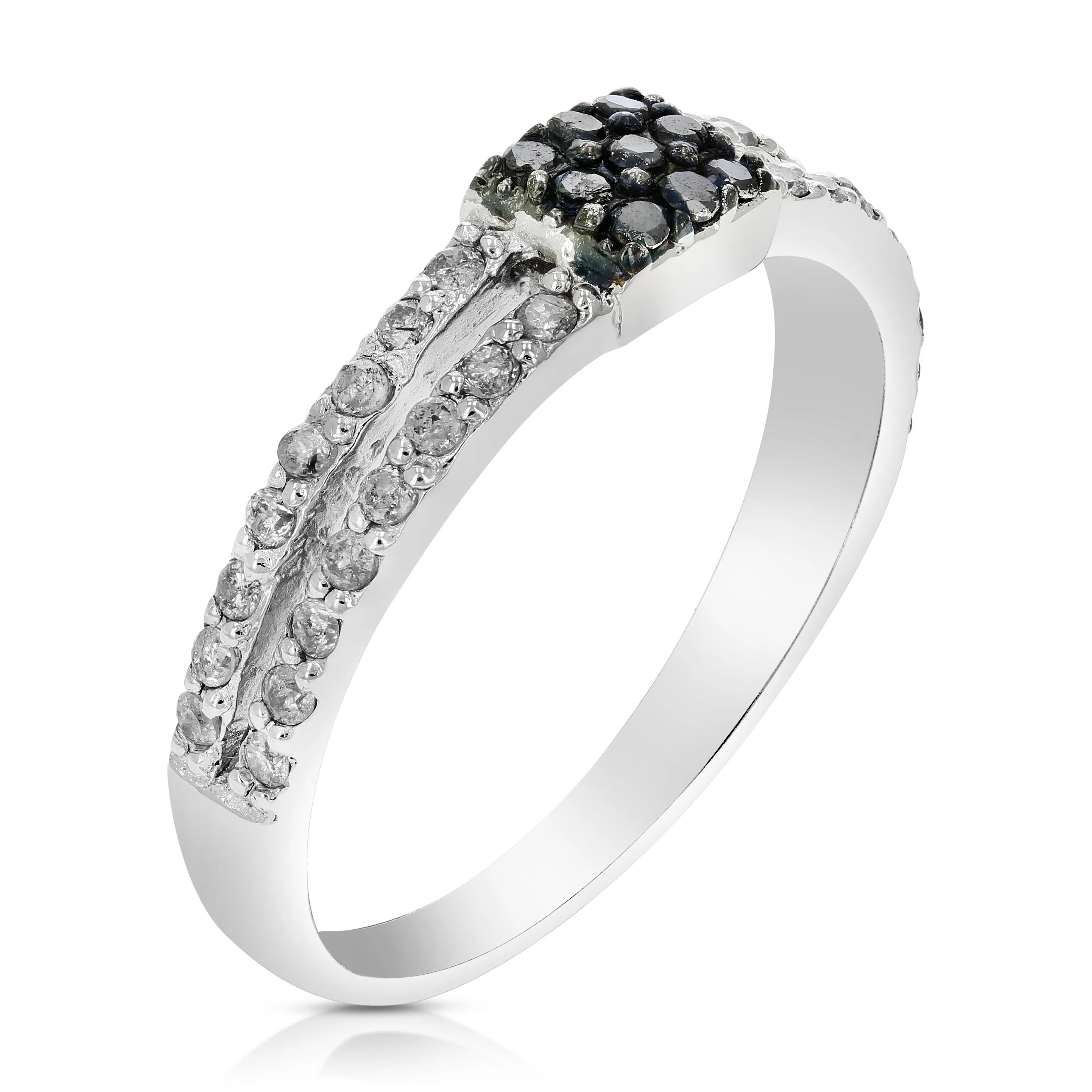 2/5 cttw Black and White Diamond Fashion Ring in Sterling Silver