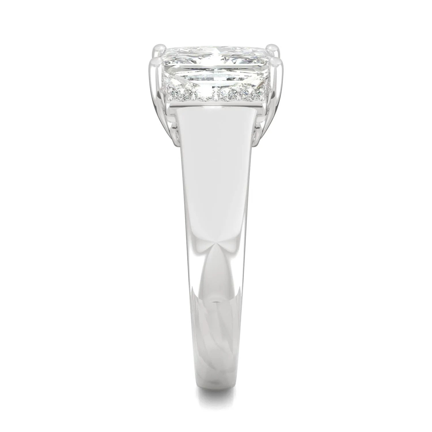 3.72 CTW DEW Square Moissanite Fashion Ring in 14K White Gold