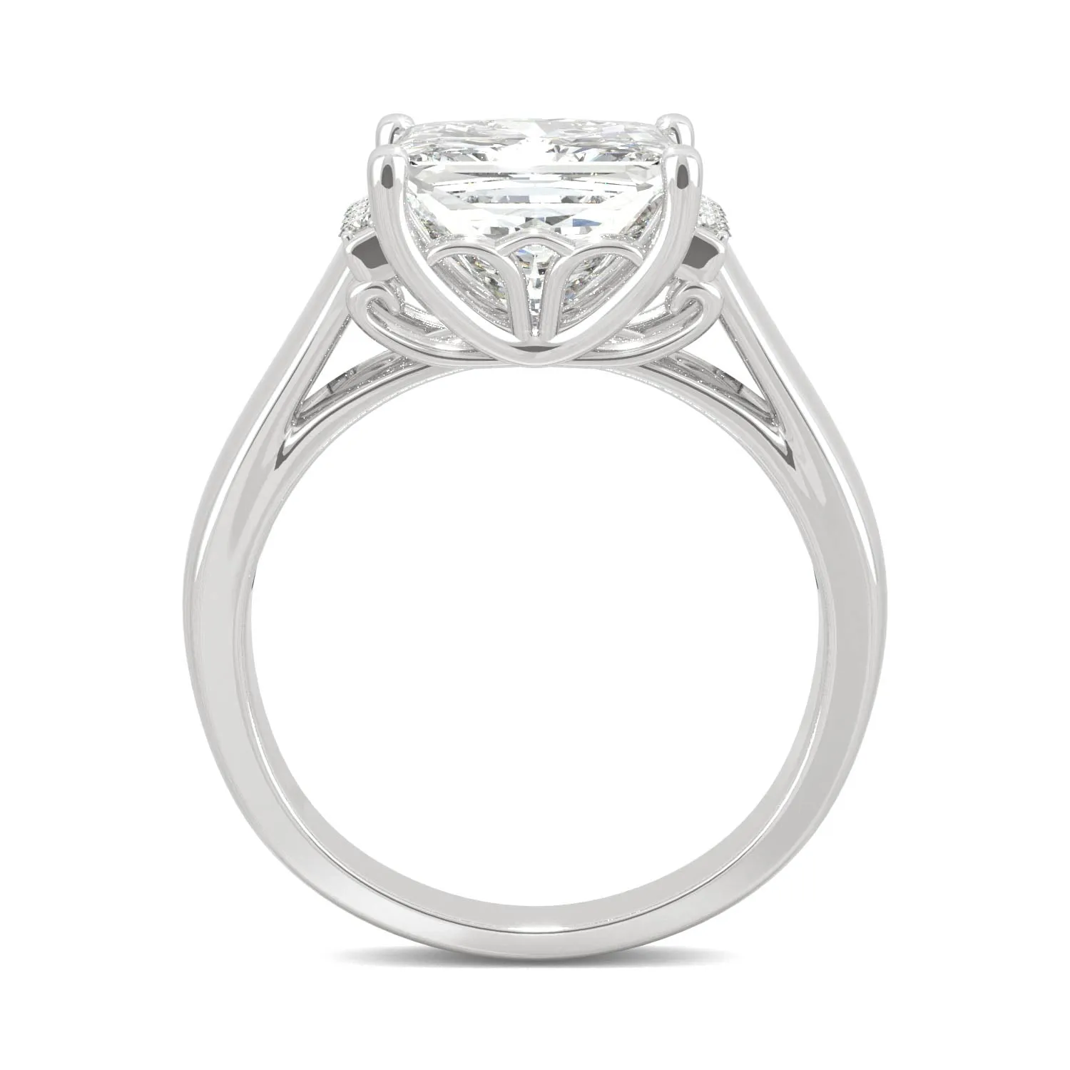 3.72 CTW DEW Square Moissanite Fashion Ring in 14K White Gold