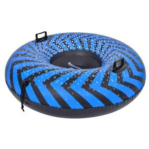 37" Blue and Black Inflatable Ride-on Pool Float Or Snow Tube