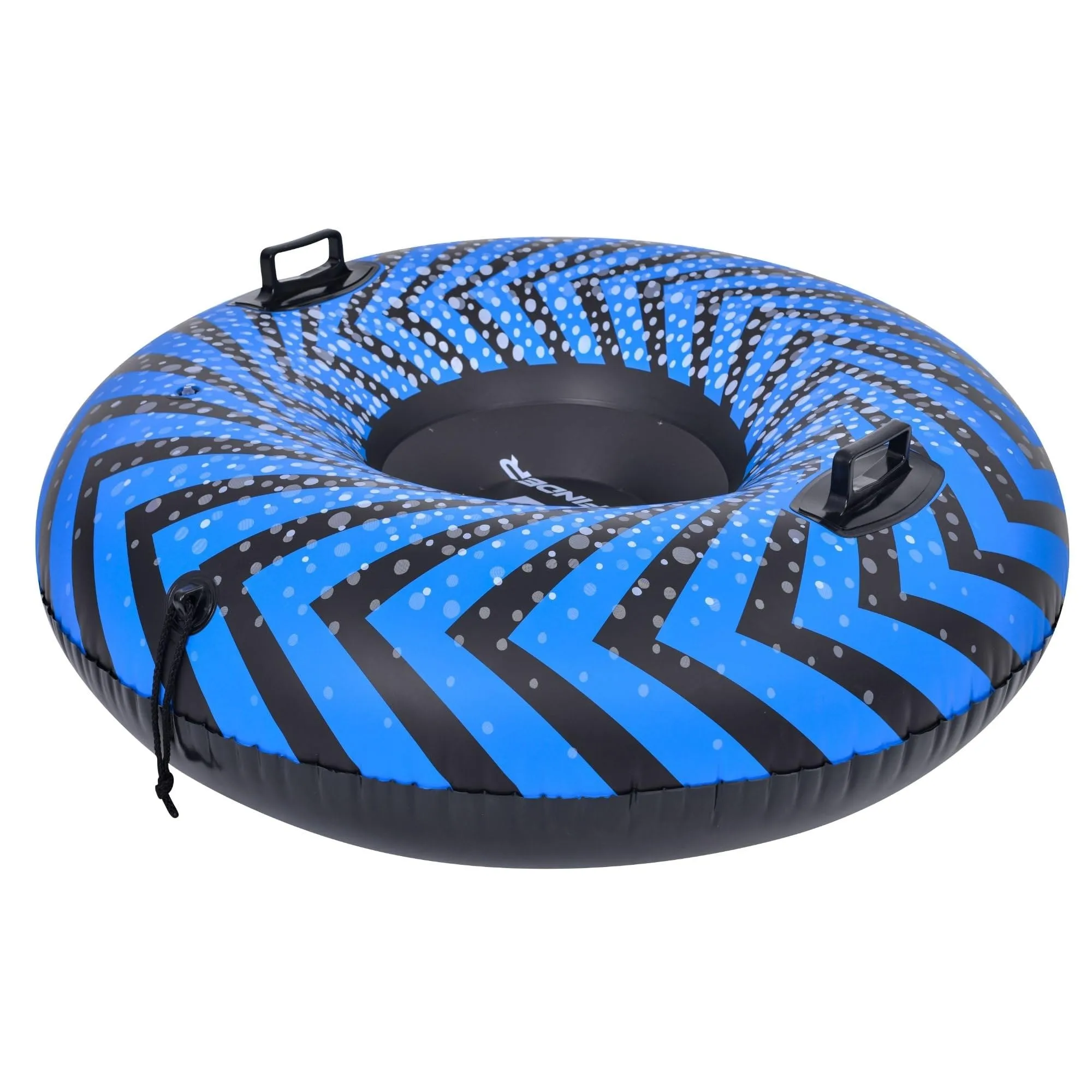 37" Blue and Black Inflatable Ride-on Pool Float Or Snow Tube