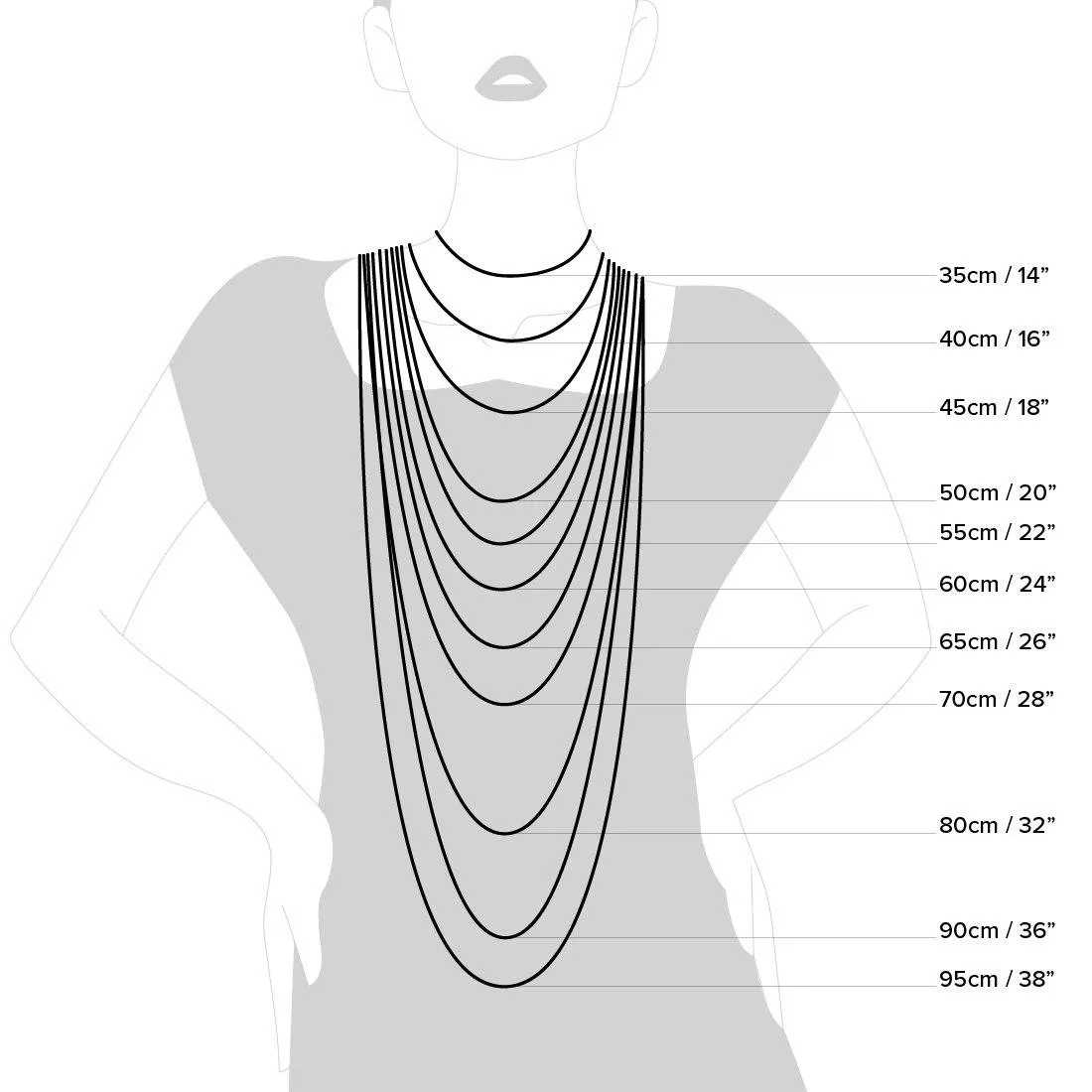 50cm Sterling Silver Curb Necklace