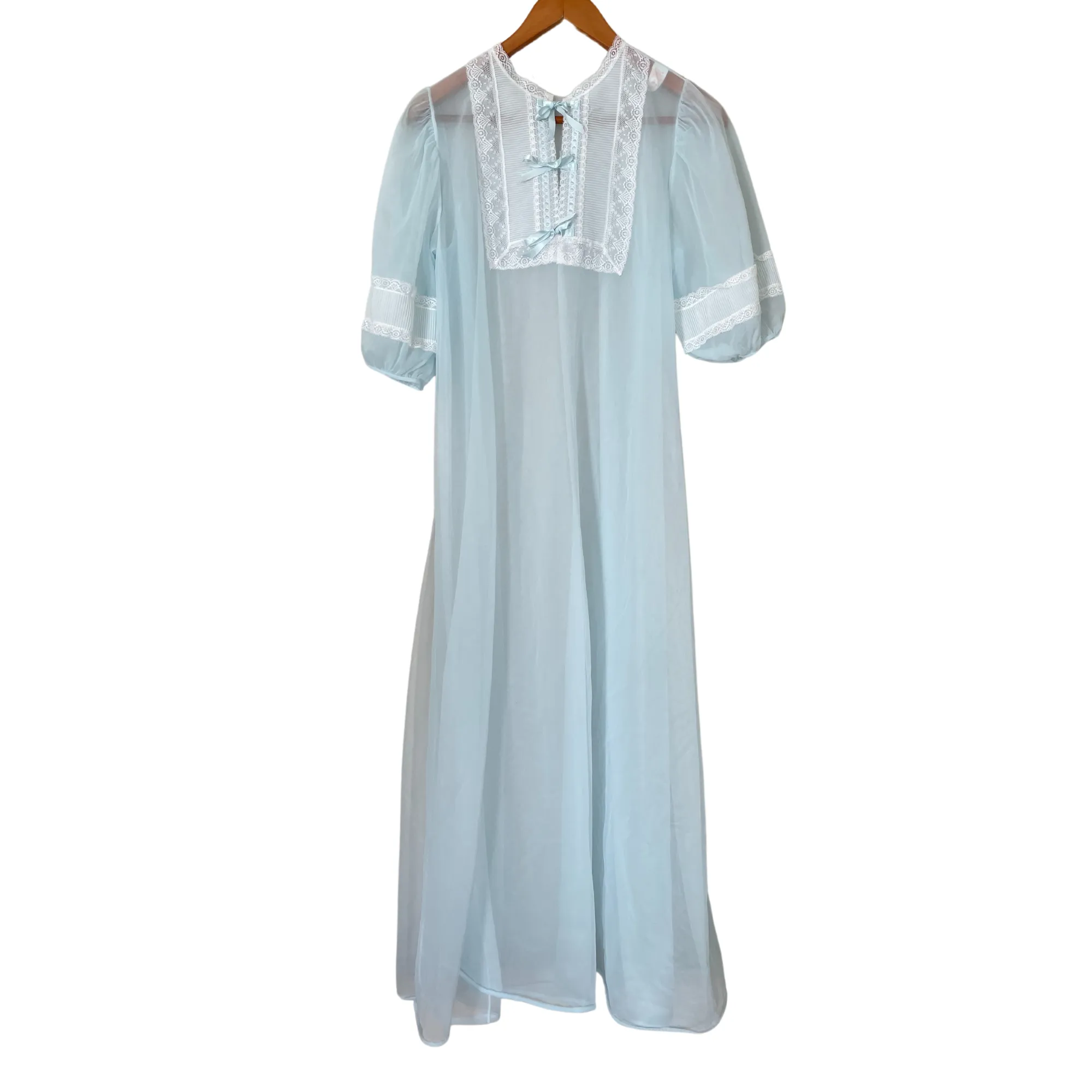 60s Turquoise Peignoir Dress