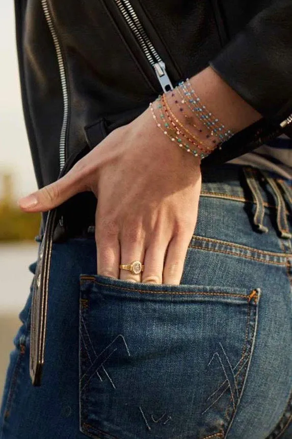 6.7" Cross Charm Classic Gigi Bracelet - Lapis   Yellow Gold