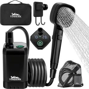 7800mAh Portable Shower for Camping, Rechargeable Electric Outdoor Shower Kit with Handbag, Filtered Shower Head, IPX7 Waterproof Shower Pump for Camp, Hiking, Car Washing, Pet Bath