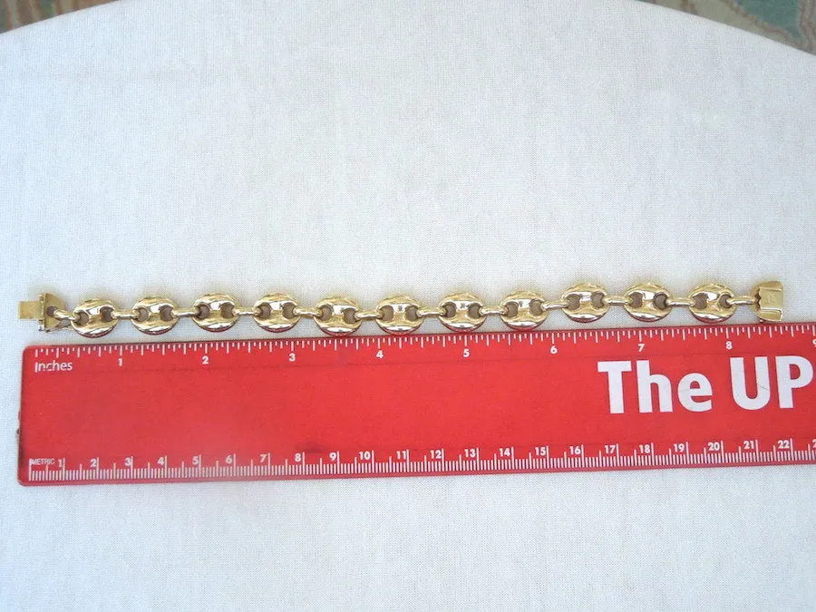 8-inch 14K Yellow Gold Gucci Style Puffed Link Bracelet