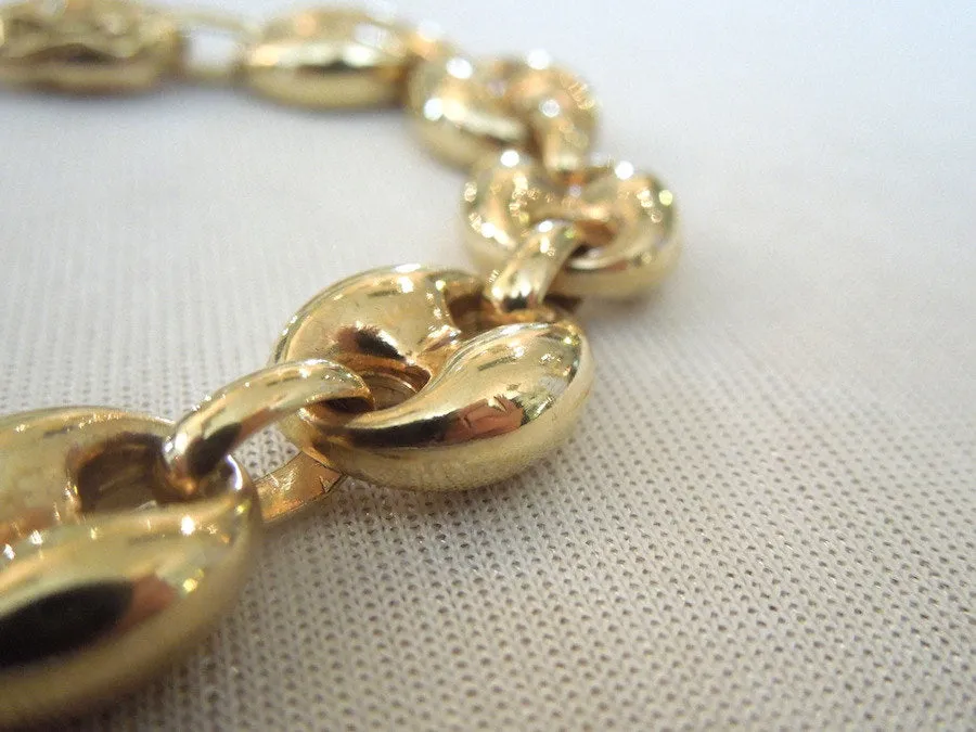 8-inch 14K Yellow Gold Gucci Style Puffed Link Bracelet