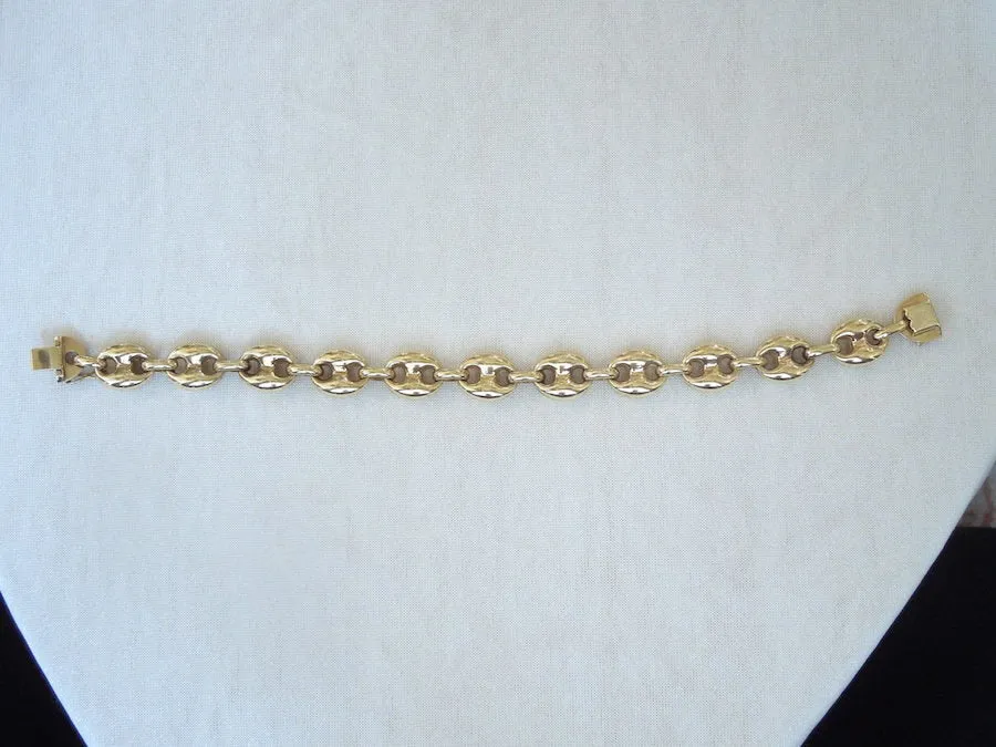 8-inch 14K Yellow Gold Gucci Style Puffed Link Bracelet
