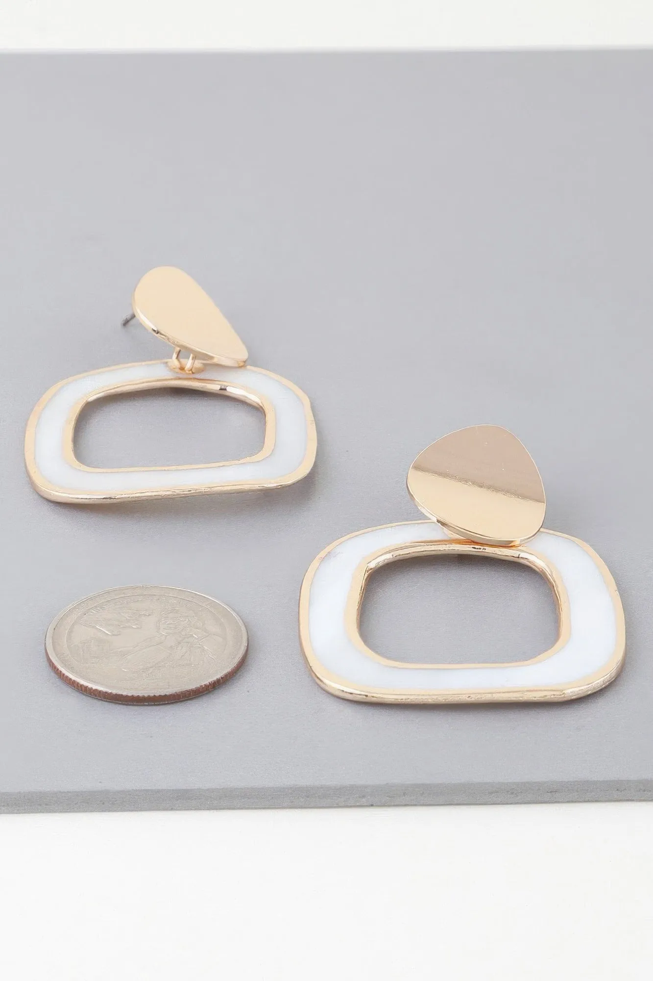 Abstract Marble Frame Earrings