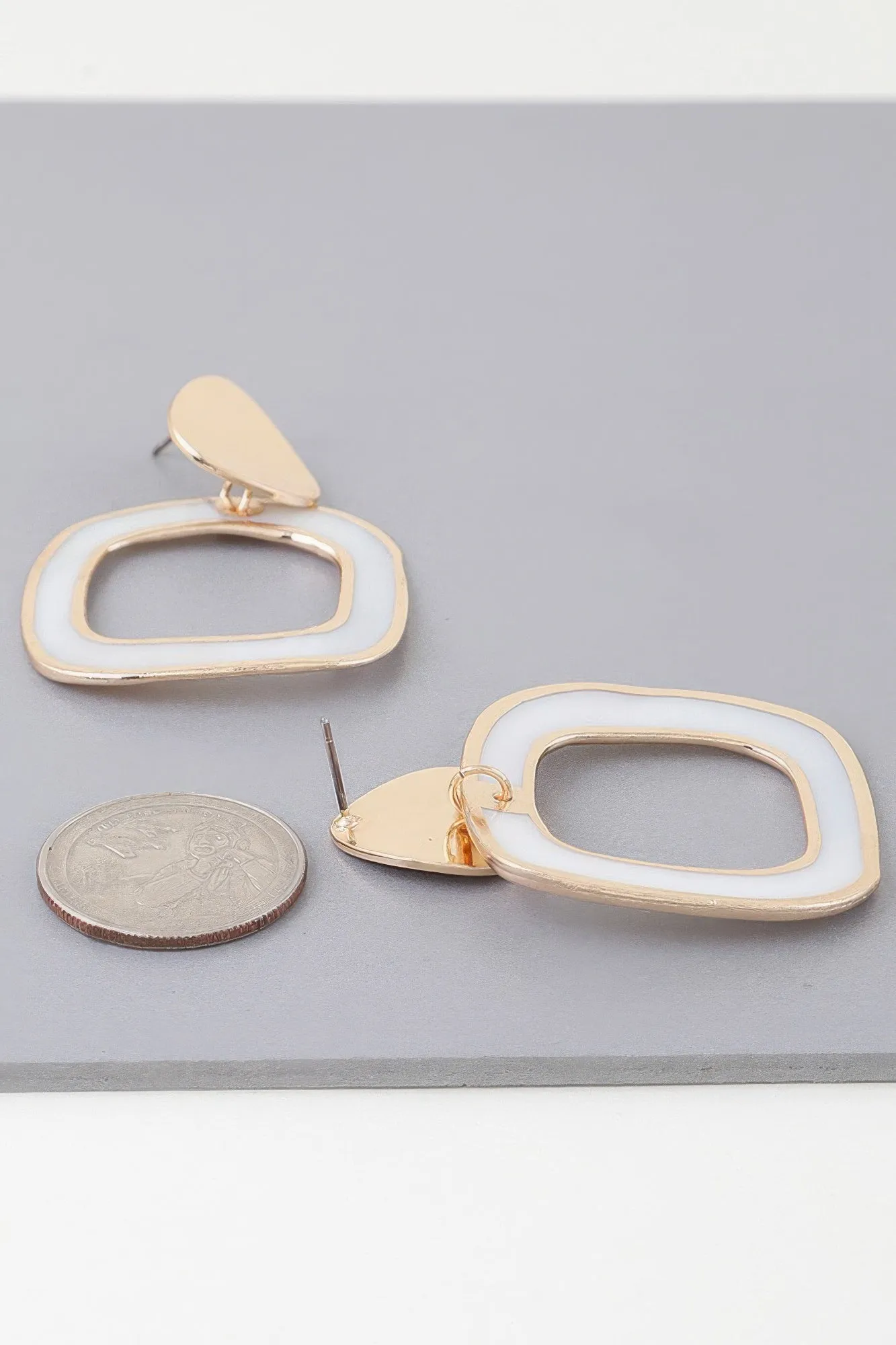 Abstract Marble Frame Earrings