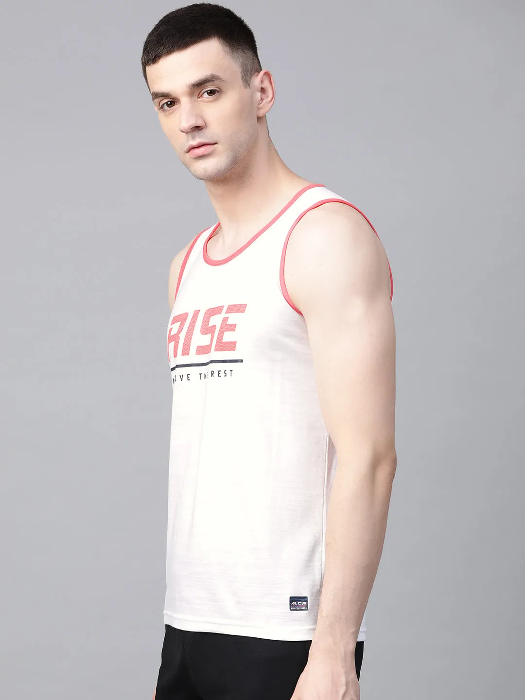 Alcis Mens Solid white Tshirt