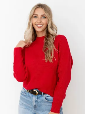 Allie Rose Soft Long Sleeve Mock Neck Sweater