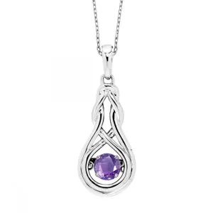 Amethyst Double Infinity Knot Rhythm of Love Pendant Necklace