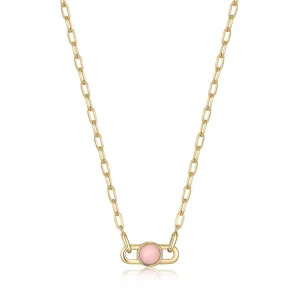 Ania Haie Gold Orb Rose Quartz Link Necklace