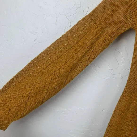 Anthro Knitted &amp; Knotted Alpaca Wool Sweater Dress Large Tan Long Sleeve NWT