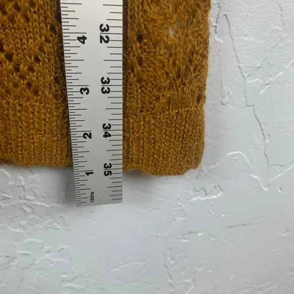 Anthro Knitted &amp; Knotted Alpaca Wool Sweater Dress Large Tan Long Sleeve NWT
