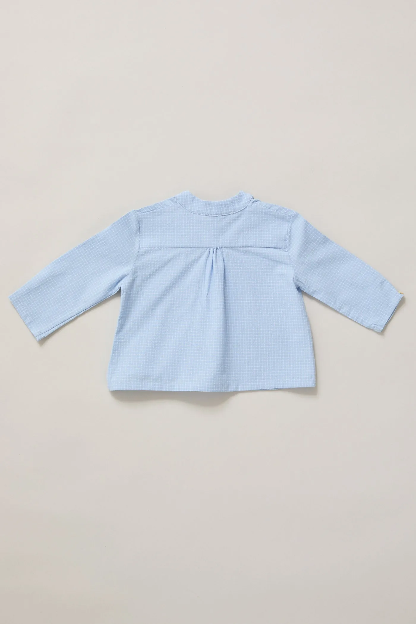 Apple Shirt - White-Blue Check