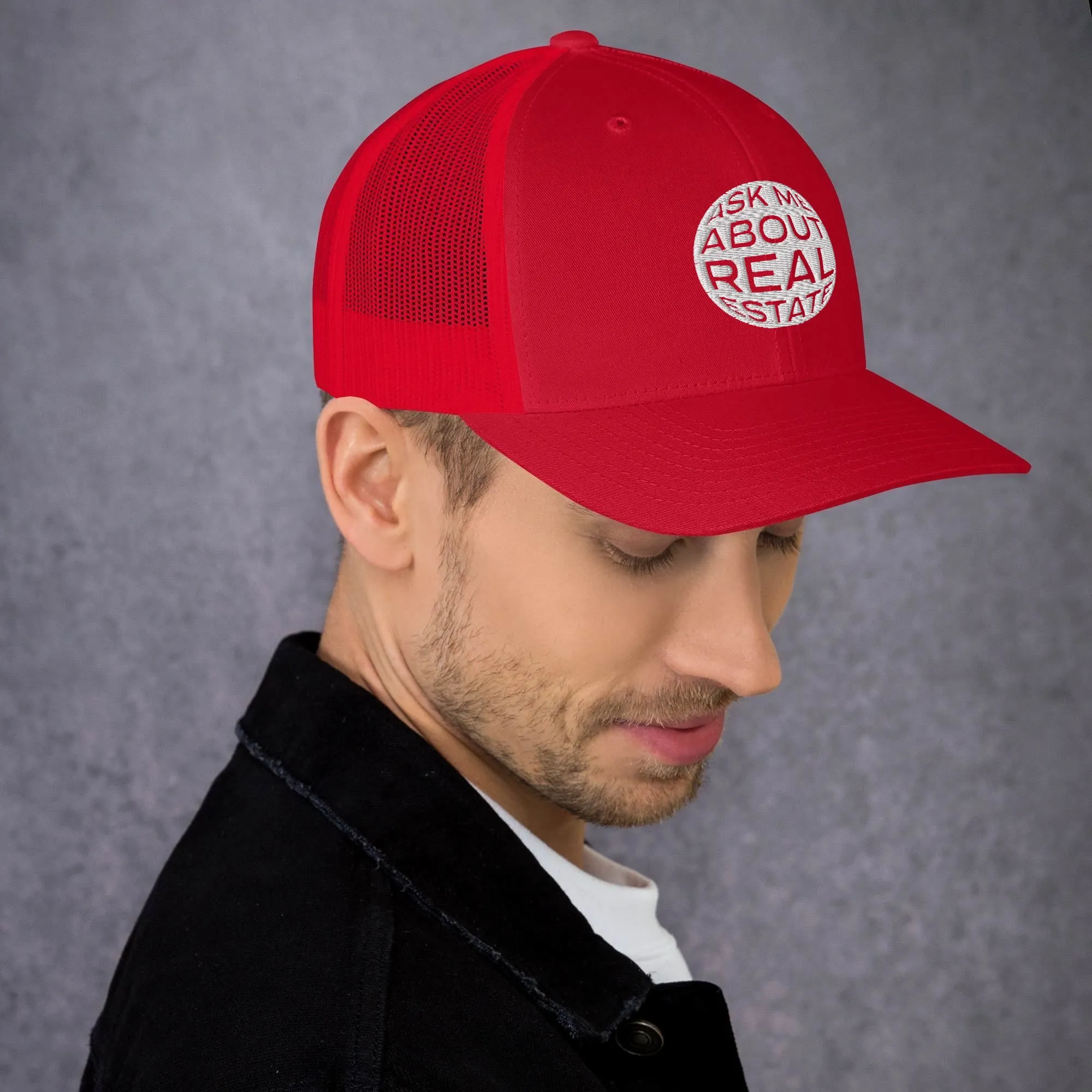 Ask Me About Real Estate Trucker Cap