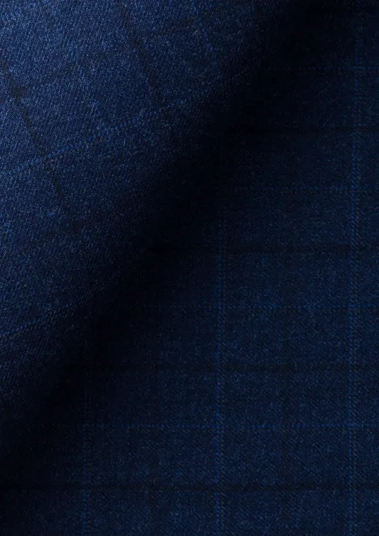 Astor Deep Blue Flannel Windowpane Suit