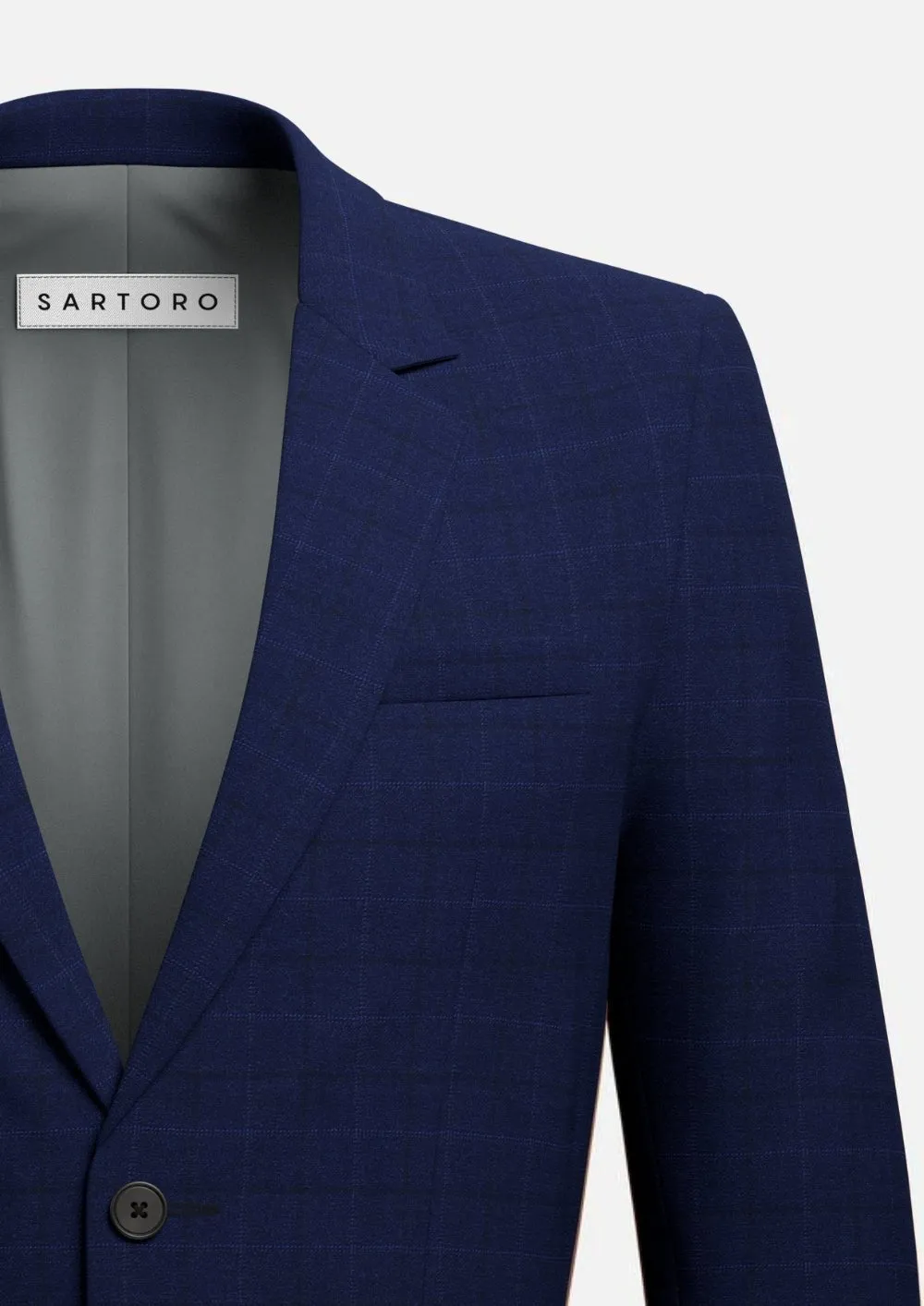 Astor Deep Blue Flannel Windowpane Suit