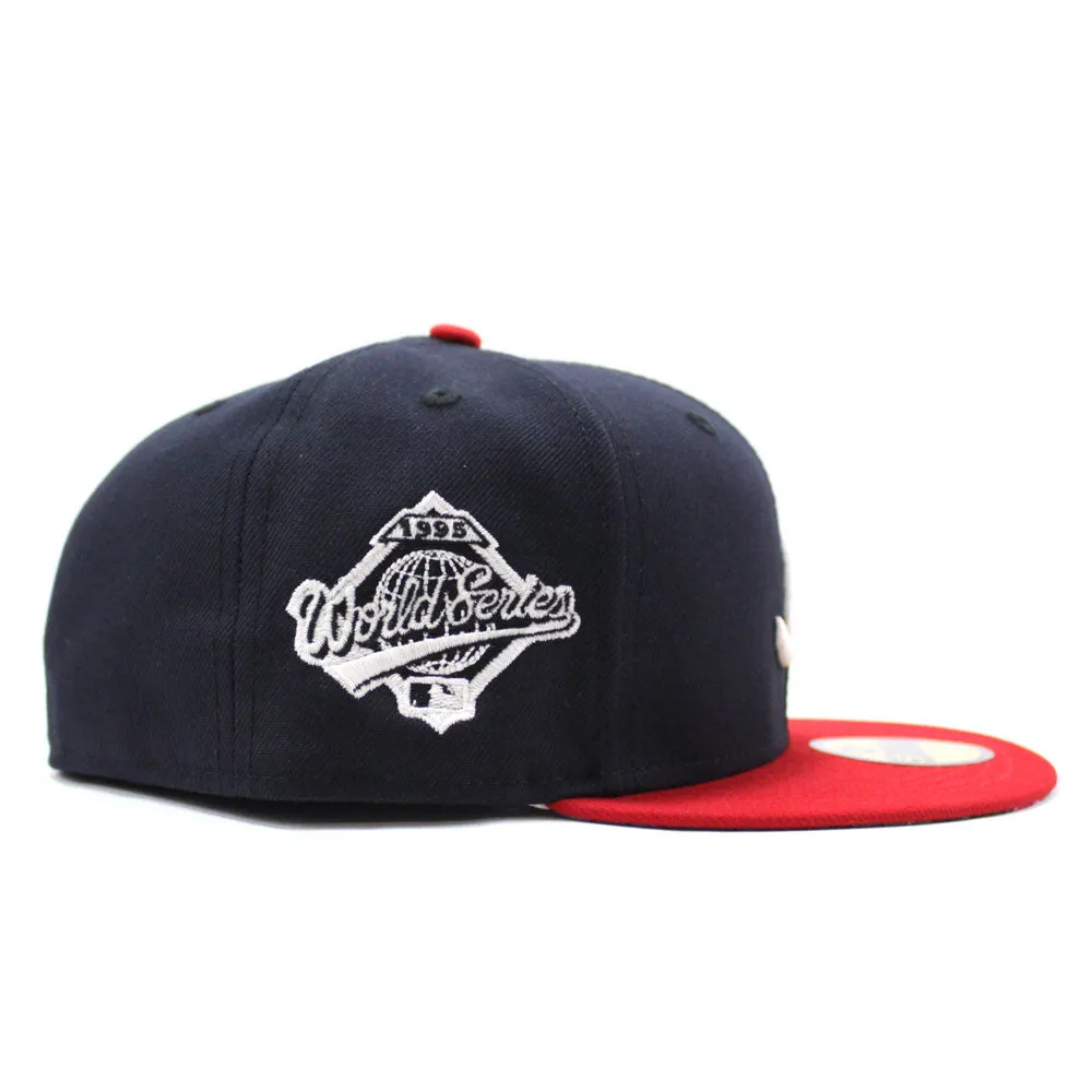 Atlanta Braves 1995 World Series New Era 59Fifty Fitted Hat (Glow in the Dark Logo Floral Under Brim)