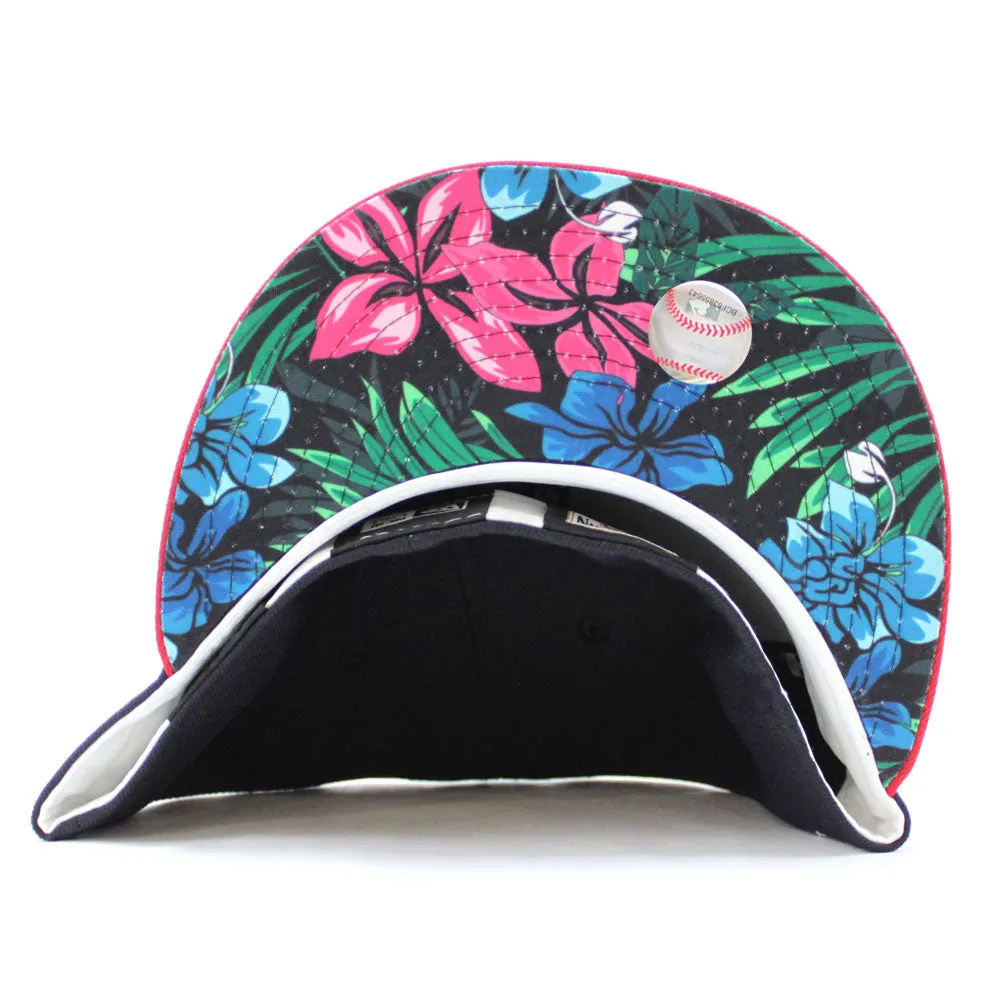 Atlanta Braves 1995 World Series New Era 59Fifty Fitted Hat (Glow in the Dark Logo Floral Under Brim)