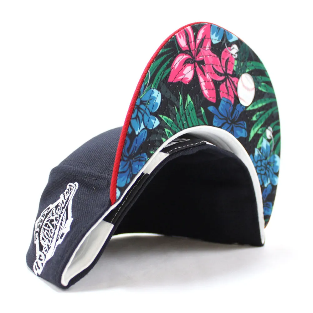 Atlanta Braves 1995 World Series New Era 59Fifty Fitted Hat (Glow in the Dark Logo Floral Under Brim)