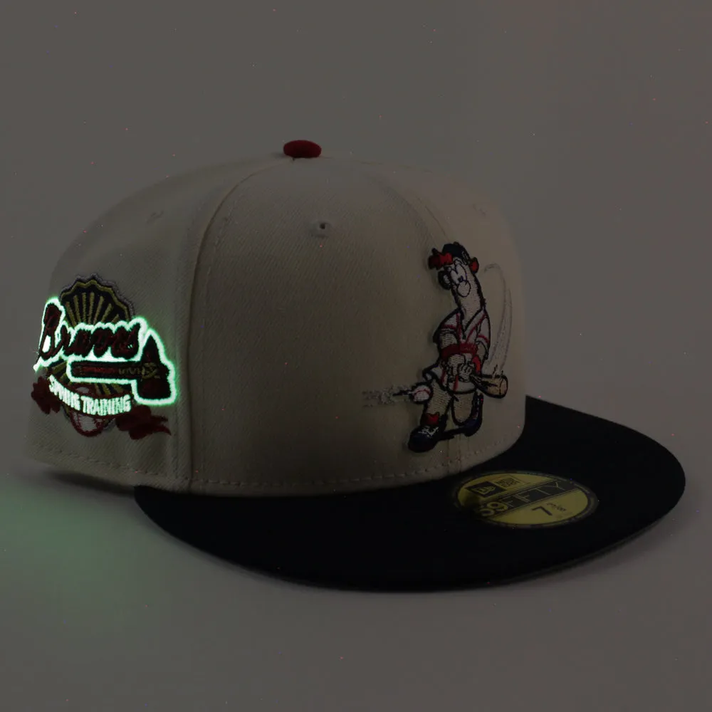 Atlanta Braves BLOOPER Spring Training Patch New Era 59Fifty Fitted Hat (Chrome White Navy Gray Under Brim)