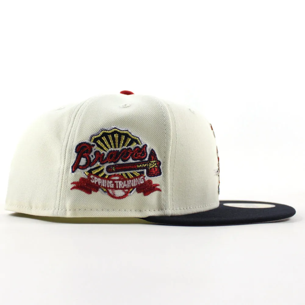 Atlanta Braves BLOOPER Spring Training Patch New Era 59Fifty Fitted Hat (Chrome White Navy Gray Under Brim)